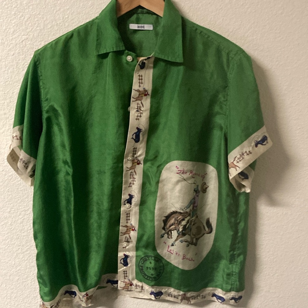 Bode Round Up Silk Shirt